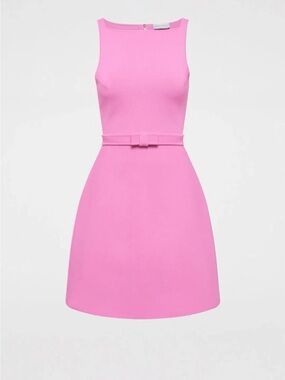 Scanlan Theodore Crepe Knit Bow Belt Dress Pink Size XS